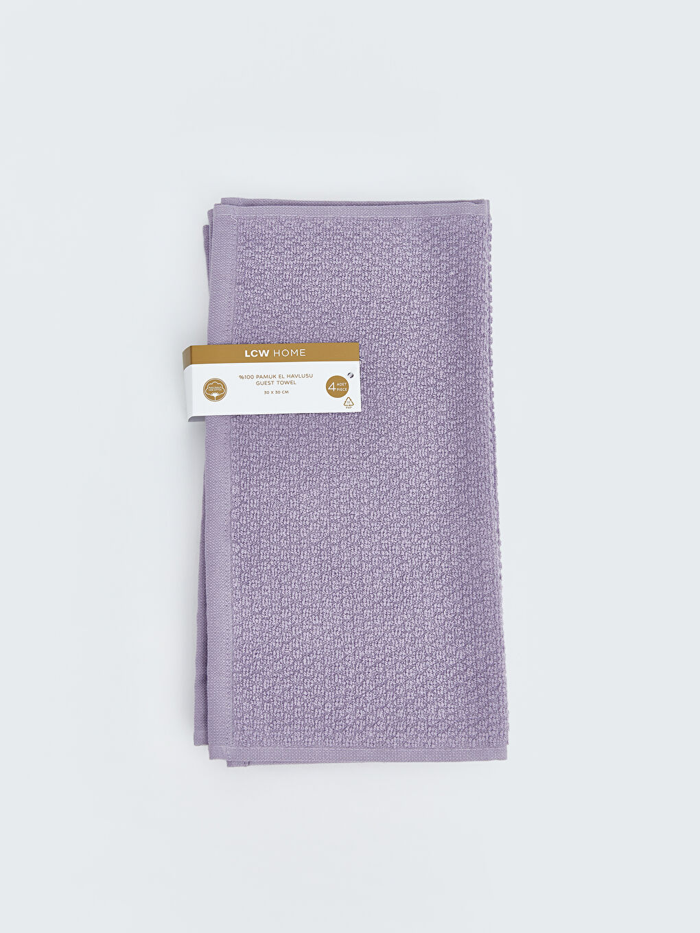 Lila Pamuklu Yüz Havlusu 3'lü 50x80 Cm