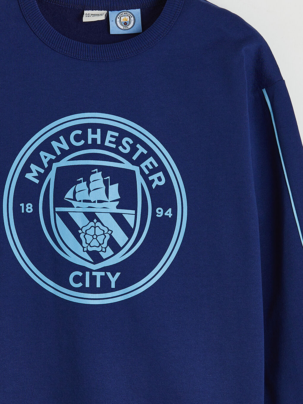 Lacivert Manchester City Baskılı Erkek Çocuk Sweatshirt-2