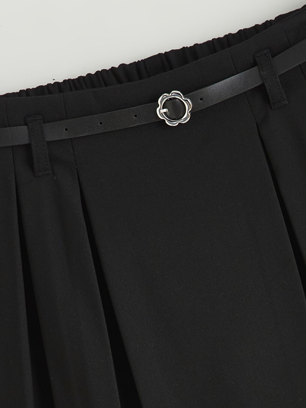 Siyah Pileli Kız Çocuk Şort Etek-1