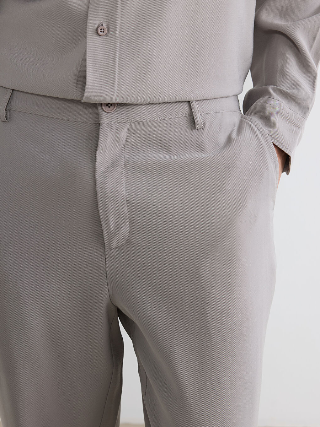 Kahverengi Standart Kalıp Armürlü Erkek Pantolon-2