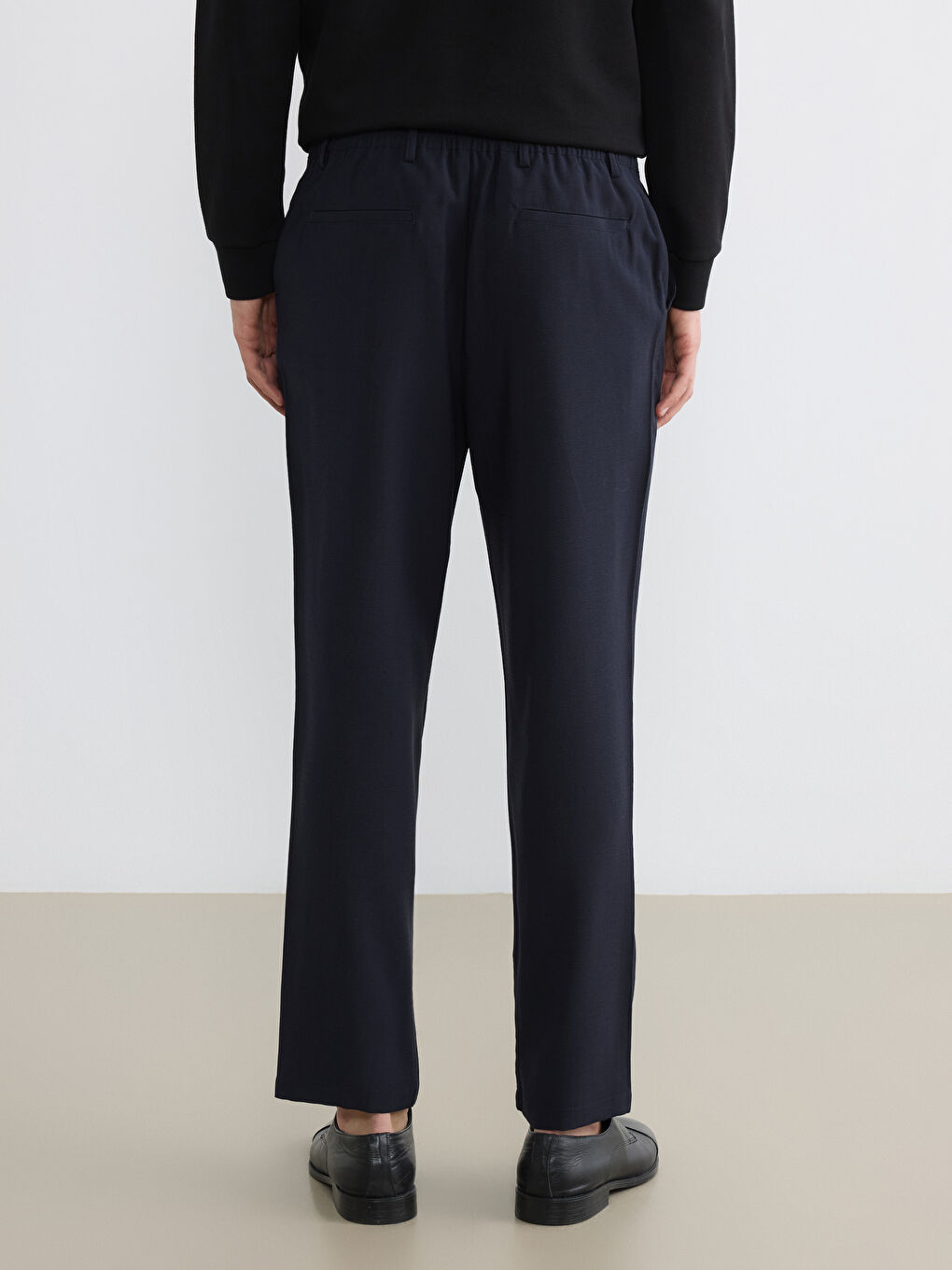 Lacivert Standart Kalıp Armürlü Erkek Pantolon-3