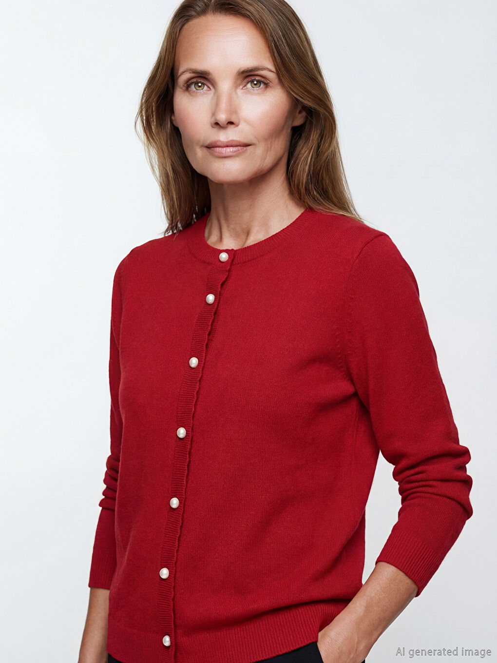 Women's Crew Neck Knit Cardigan