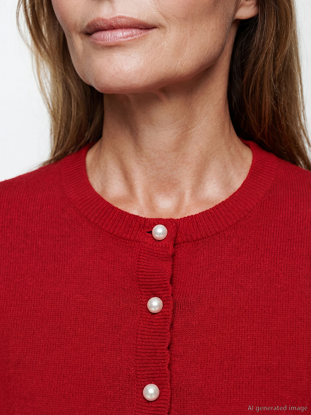 Women's Crew Neck Knit Cardigan-2