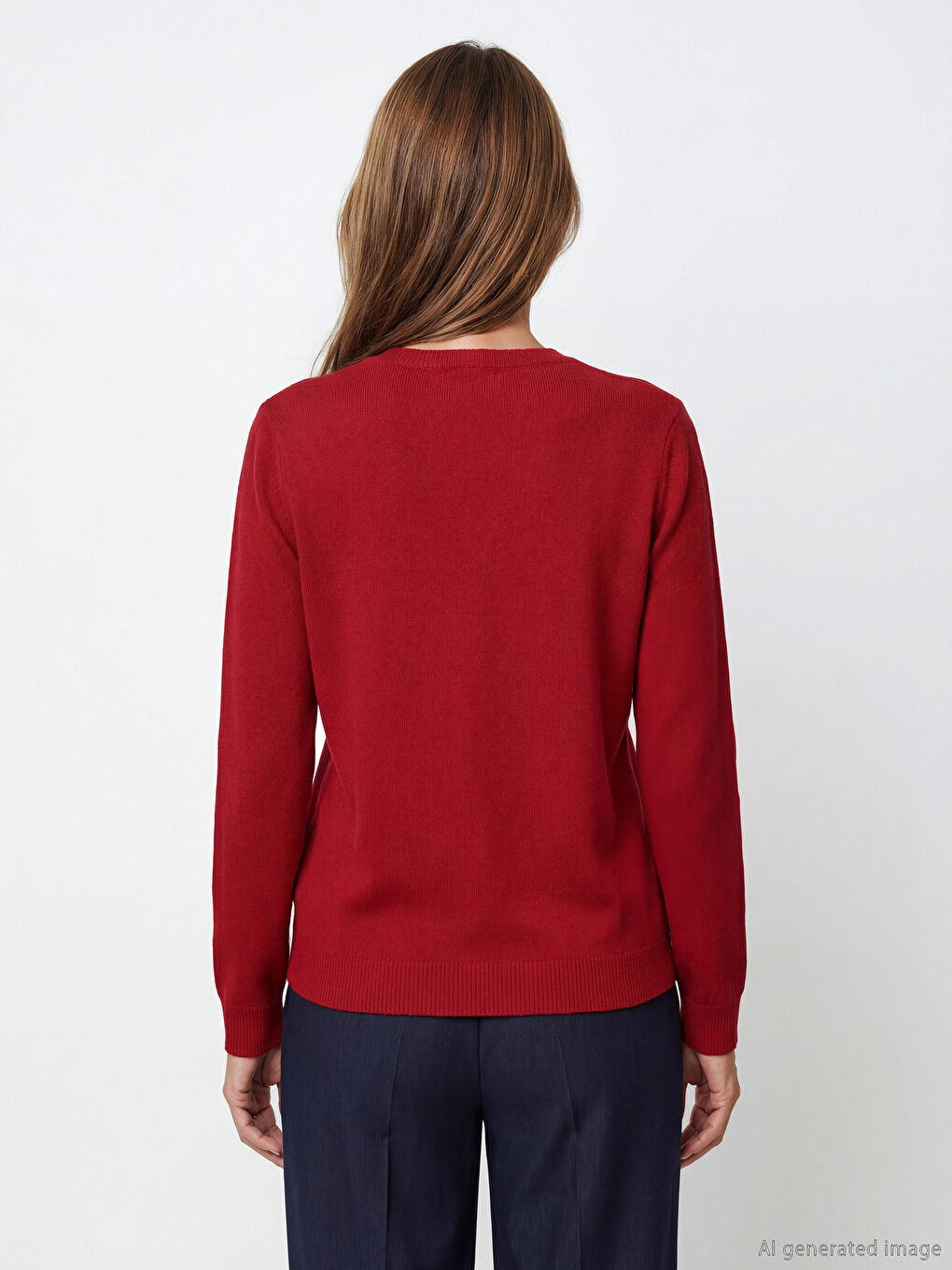 Women's Crew Neck Knit Cardigan-3