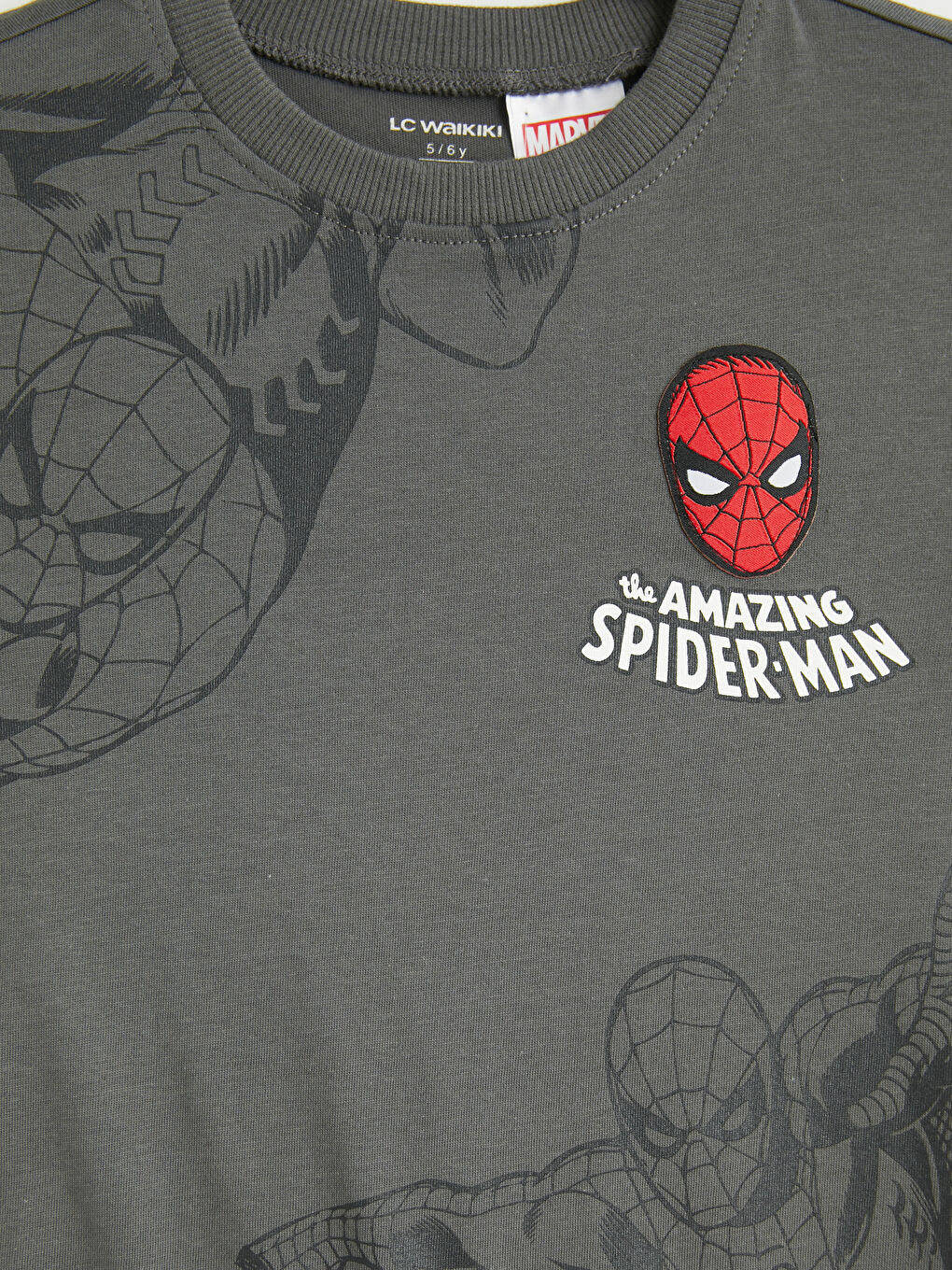 Gri Spider-Man Nakışlı Erkek Çocuk Tişört-2
