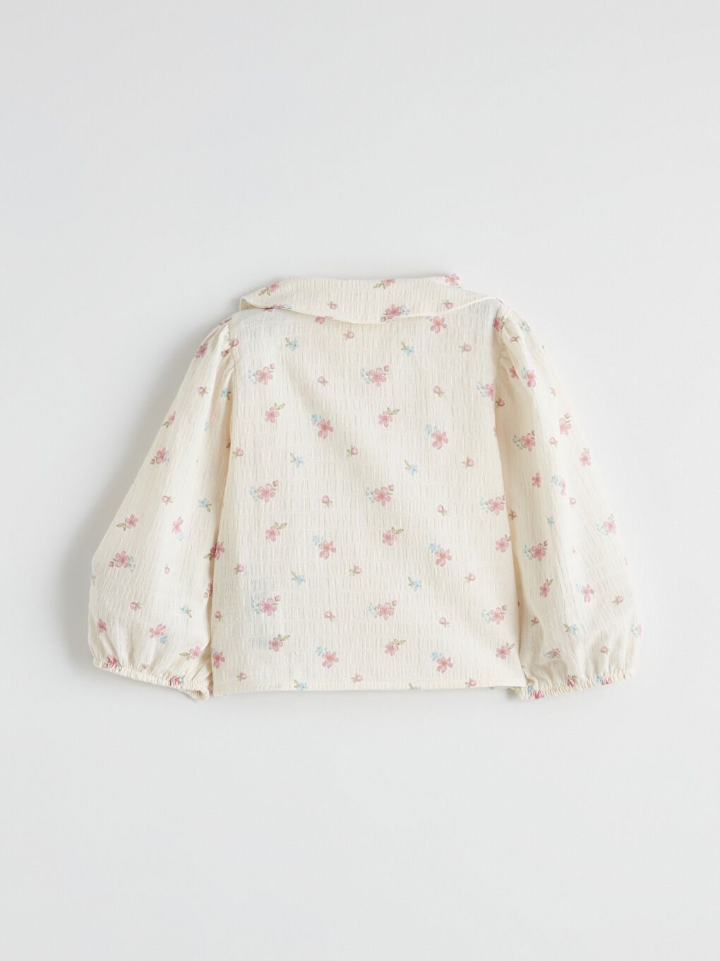 Ekru Bebe Yaka Kız Çocuk Gömlek-3