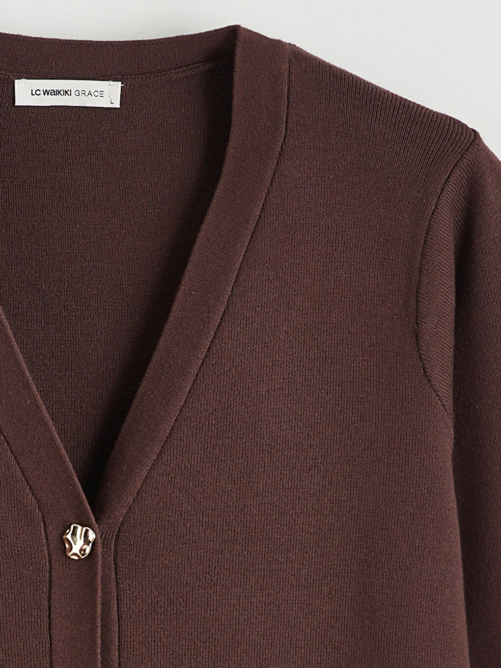 V Yaka Kadın Triko Hırka-5