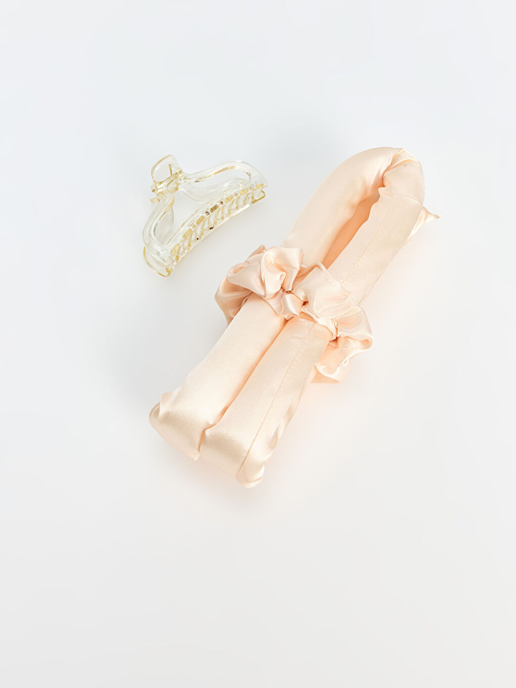 Ekru Kadın Toka ve Bigudi Seti