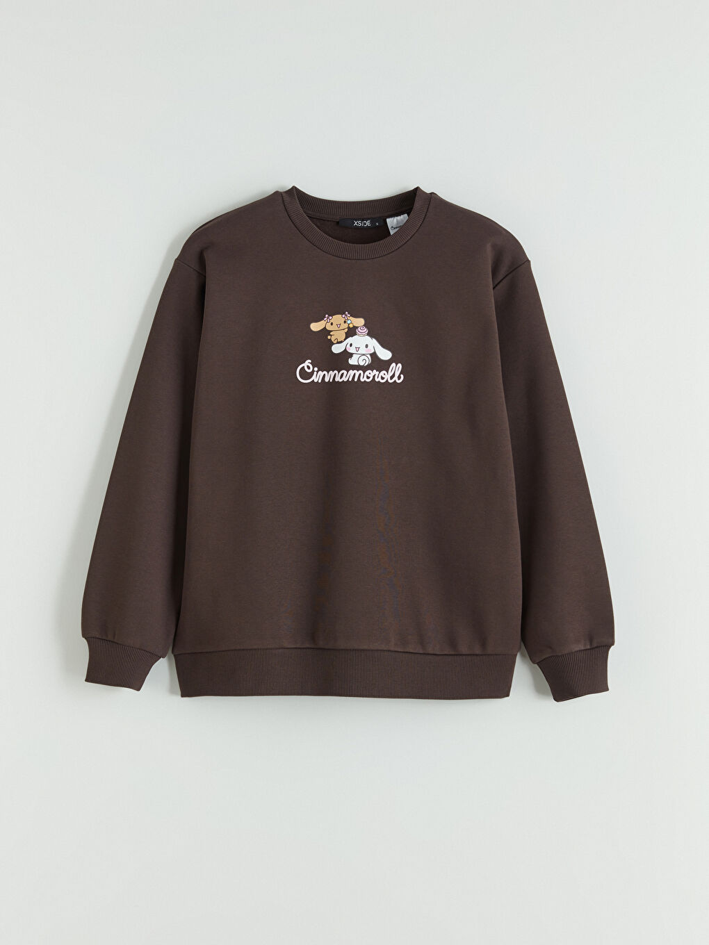 Kahverengi Cinnamoroll Baskılı Oversize Kadın Sweatshirt-4