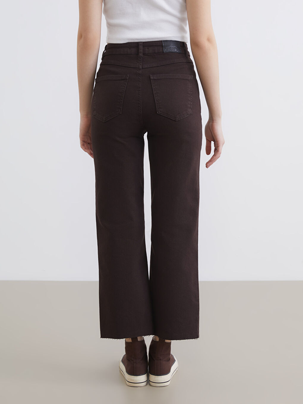 Kahverengi Slim Fit Kadın Jean Pantolon-3