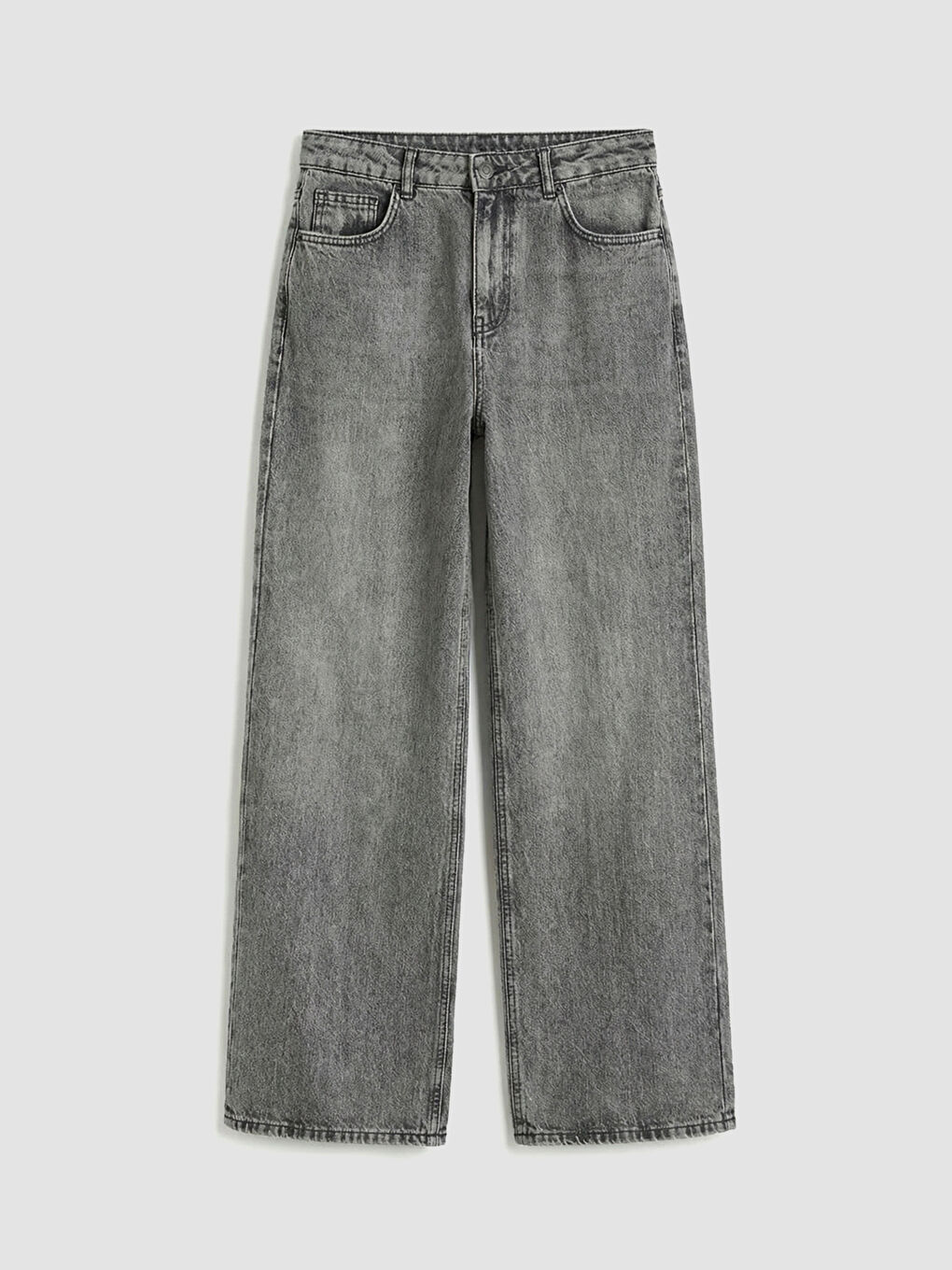 Gri Wideleg Kadın Jean Pantolon