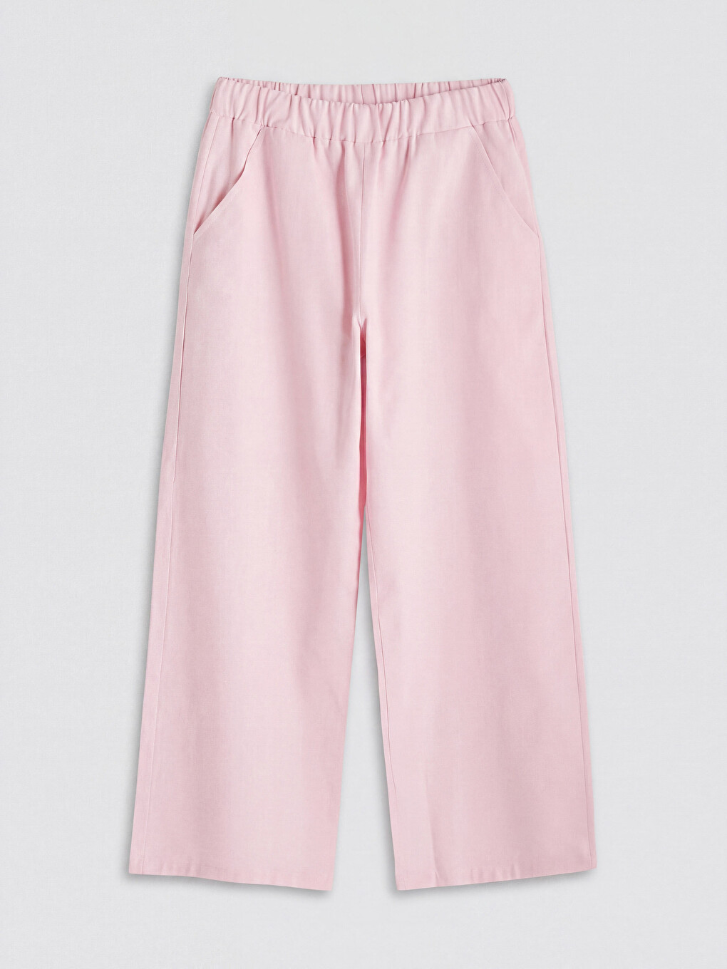 Pembe Beli Lastikli Kız Çocuk Pantolon