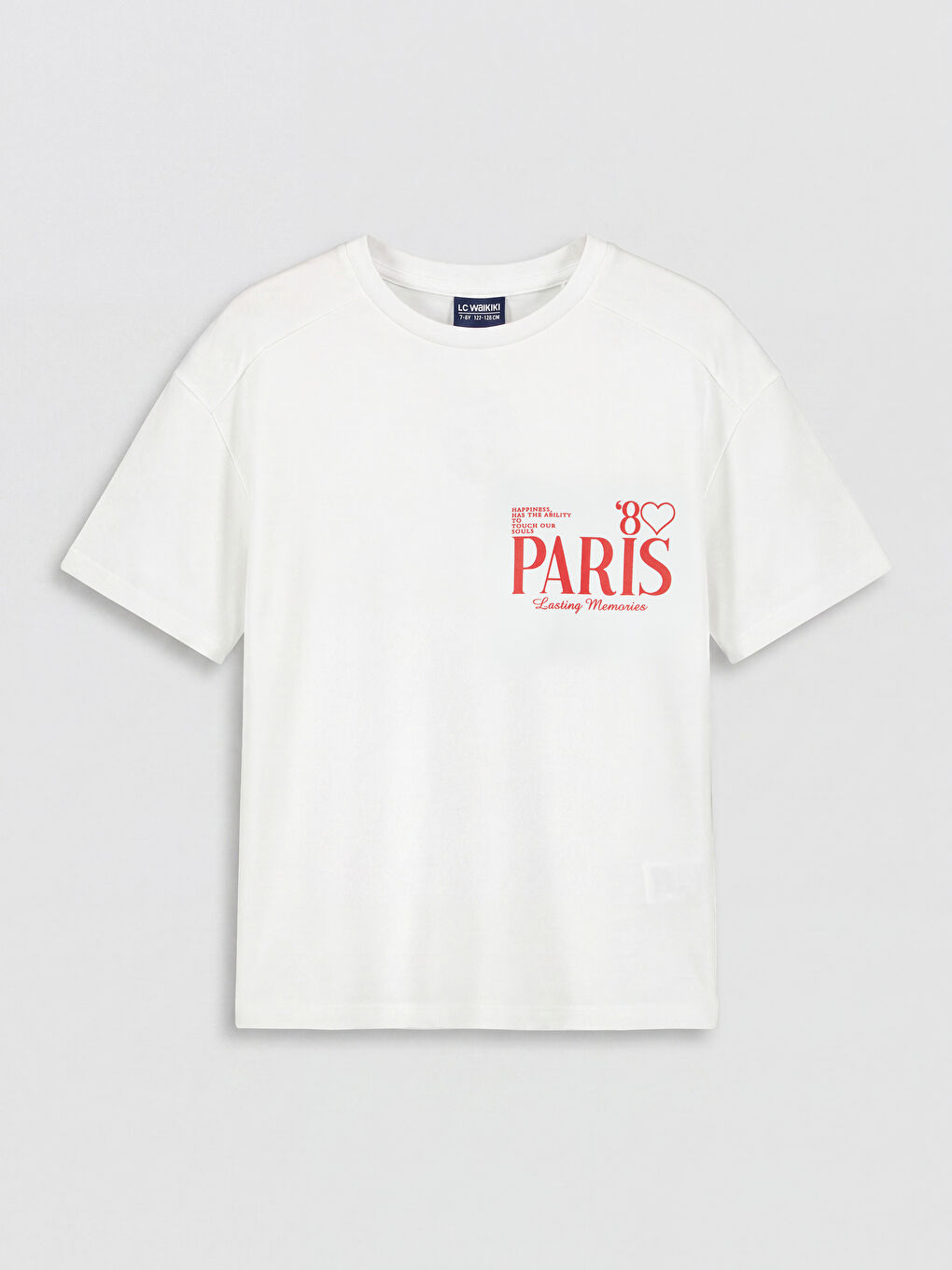 Beyaz Paris Baskılı Kız Çocuk Soft Touch Takım-1