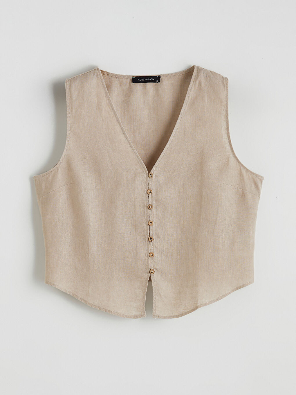 Bej V Yaka Keten Bluz-4