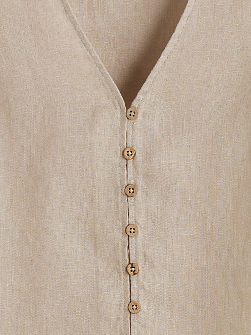 Bej V Yaka Keten Bluz-5