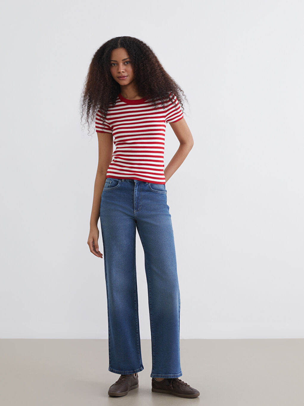 Mavi Wideleg Kadın Jean Pantolon