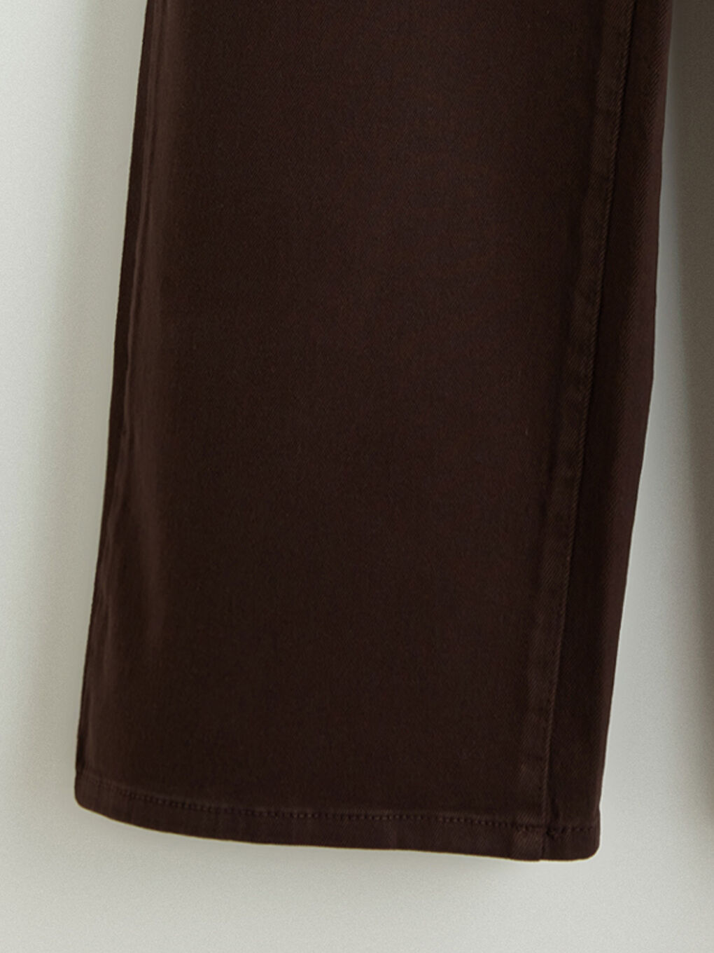 Kahverengi Wideleg Kadın Jean Pantolon	-5