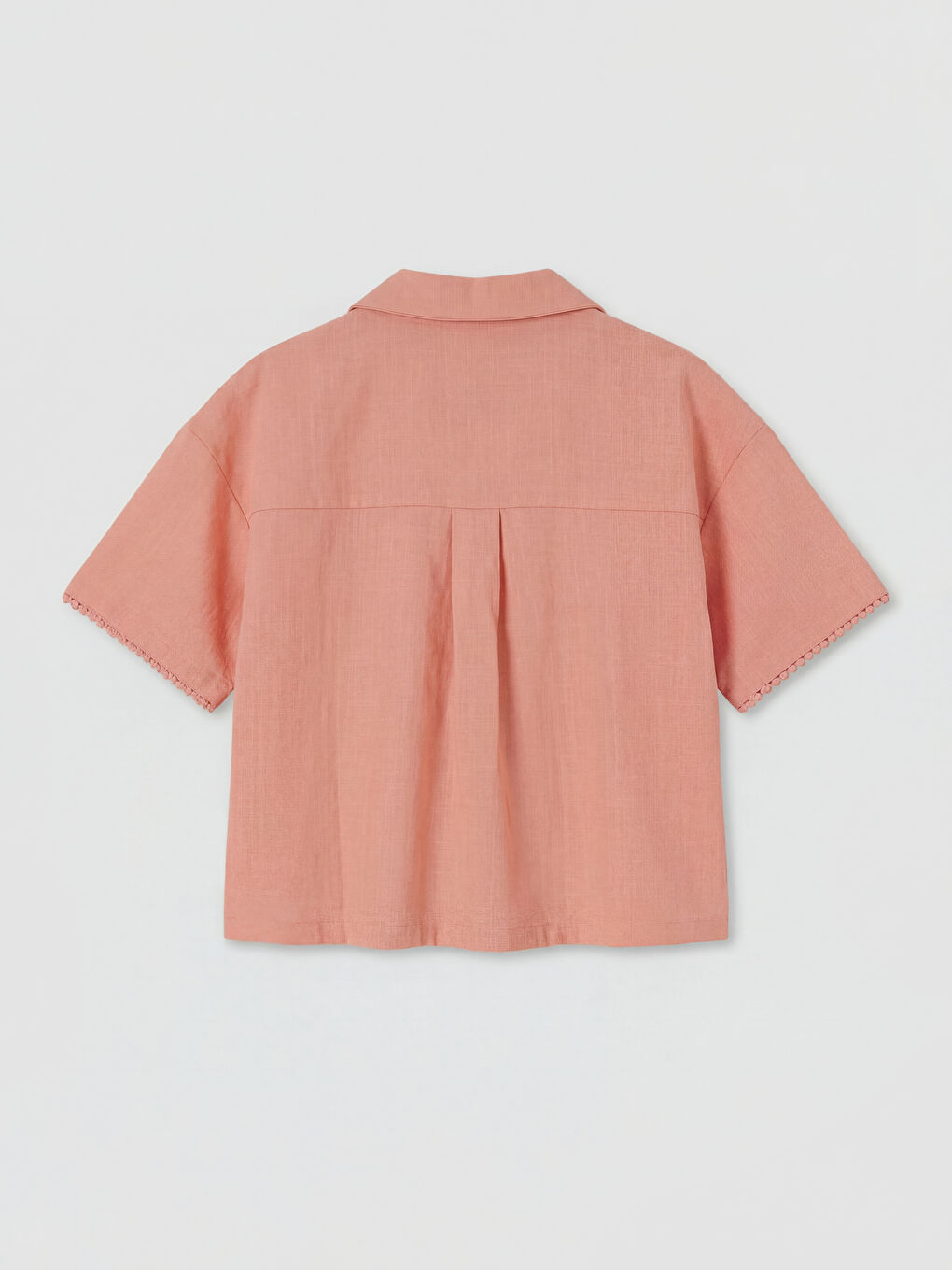 Mercan Kısa Kollu Kız Çocuk Gömlek ve Pantolon-2