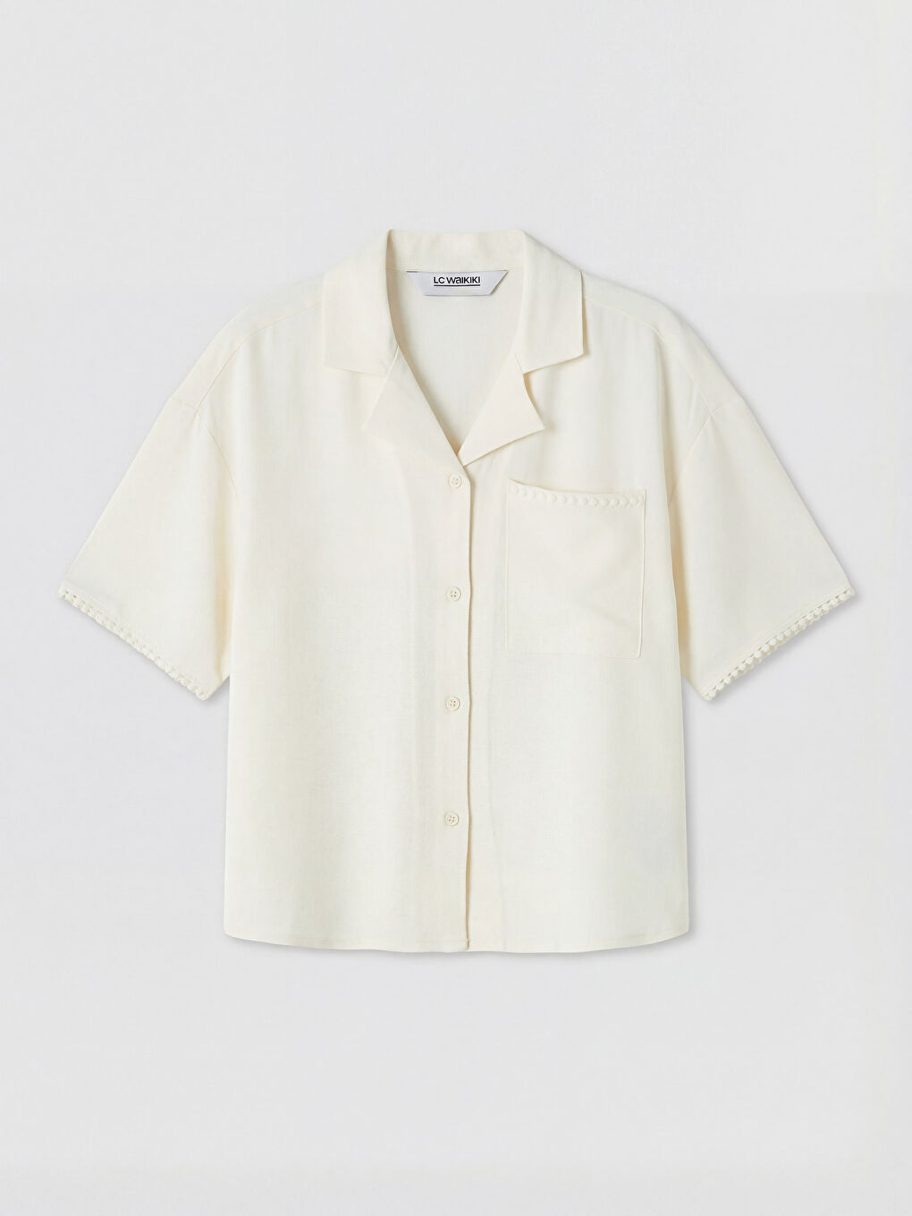 Pembe Kısa Kollu Kız Çocuk Gömlek ve Pantolon-1