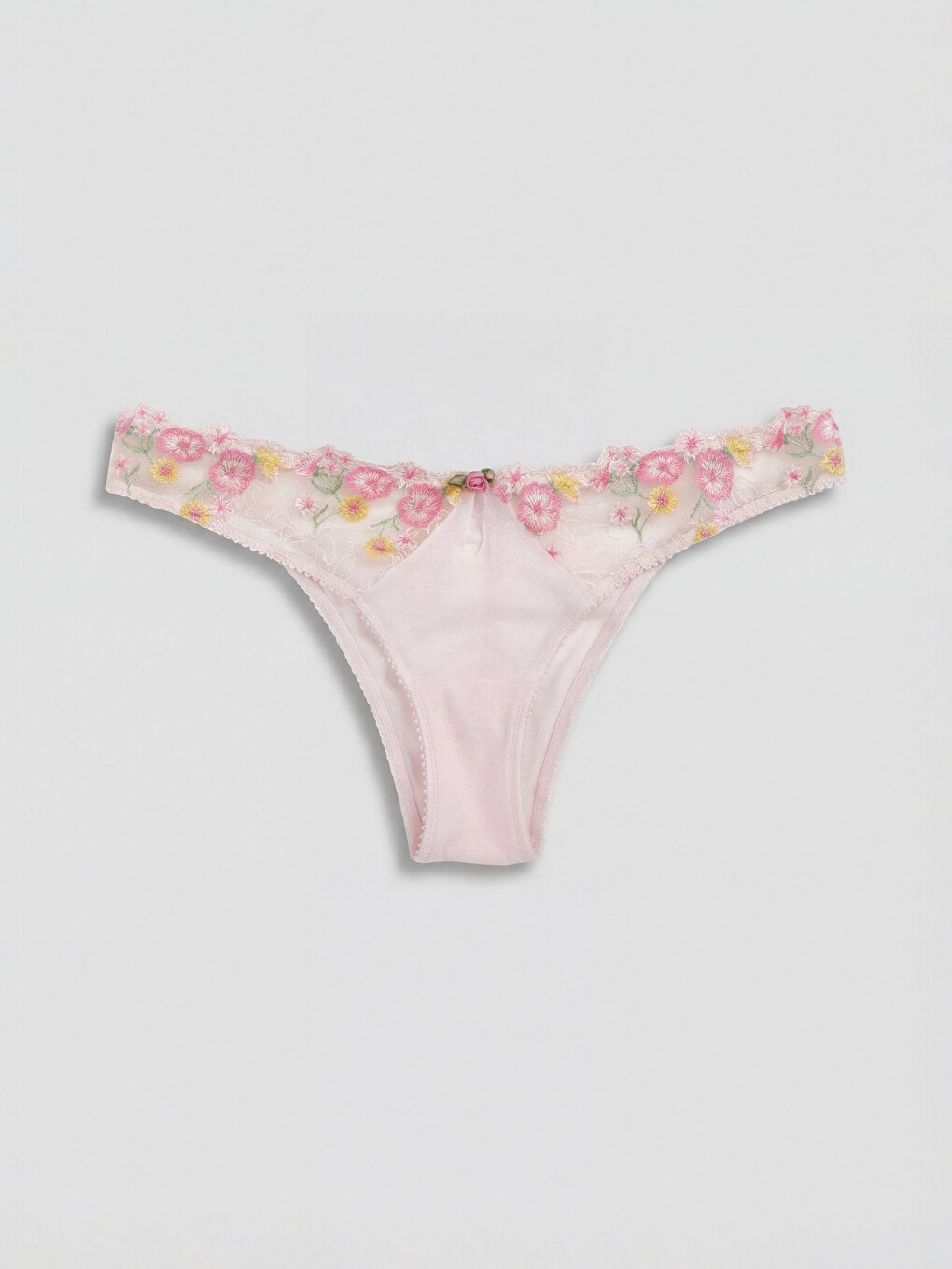 Pembe Nakışlı Fantezi Brazilian Külot