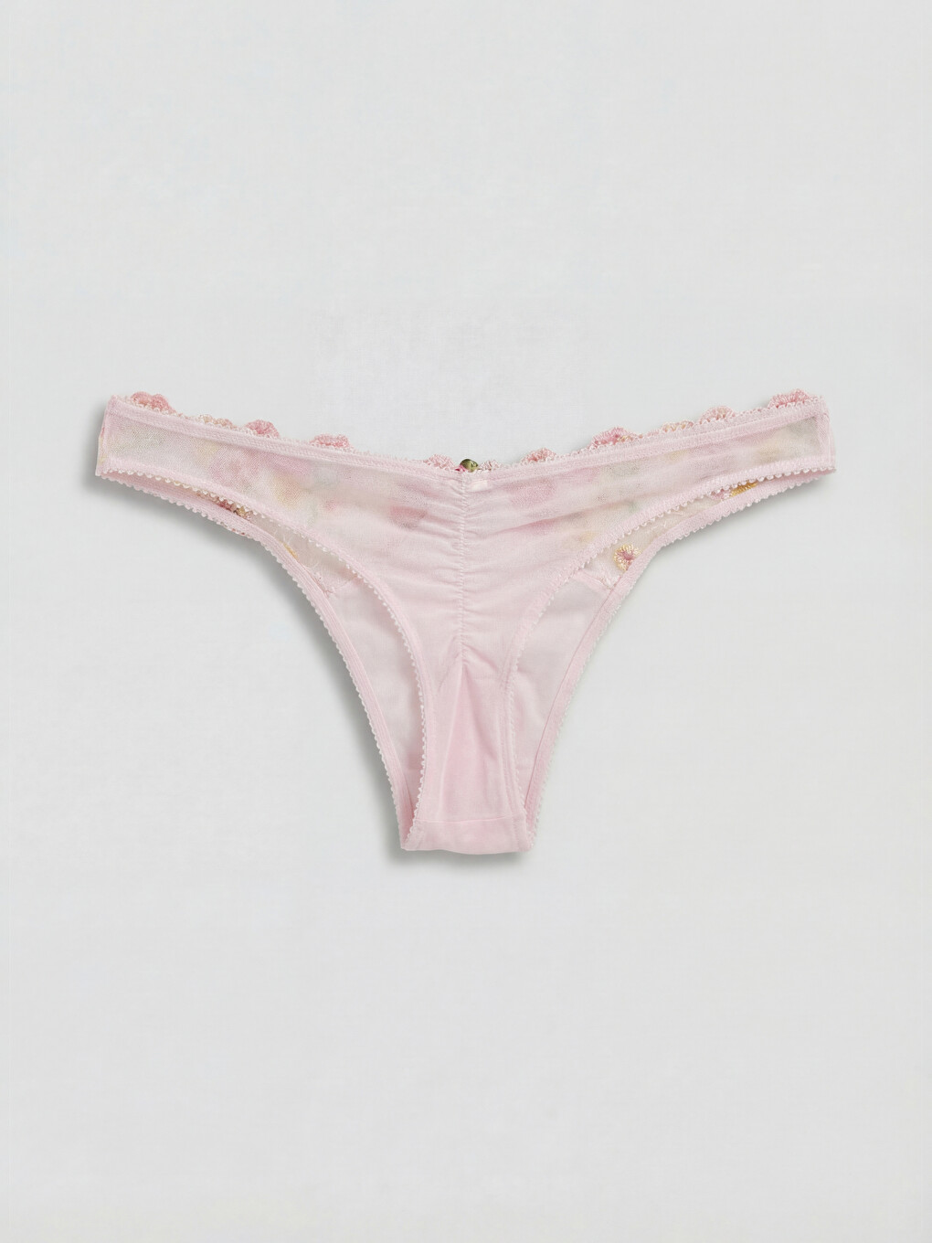 Pembe Nakışlı Fantezi Brazilian Külot-1