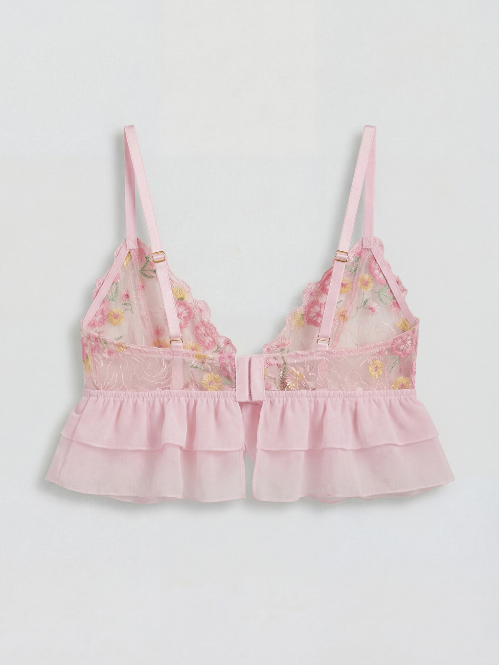 Pembe Balensiz Dolgusuz Nakışlı Fantezi Bralet-1