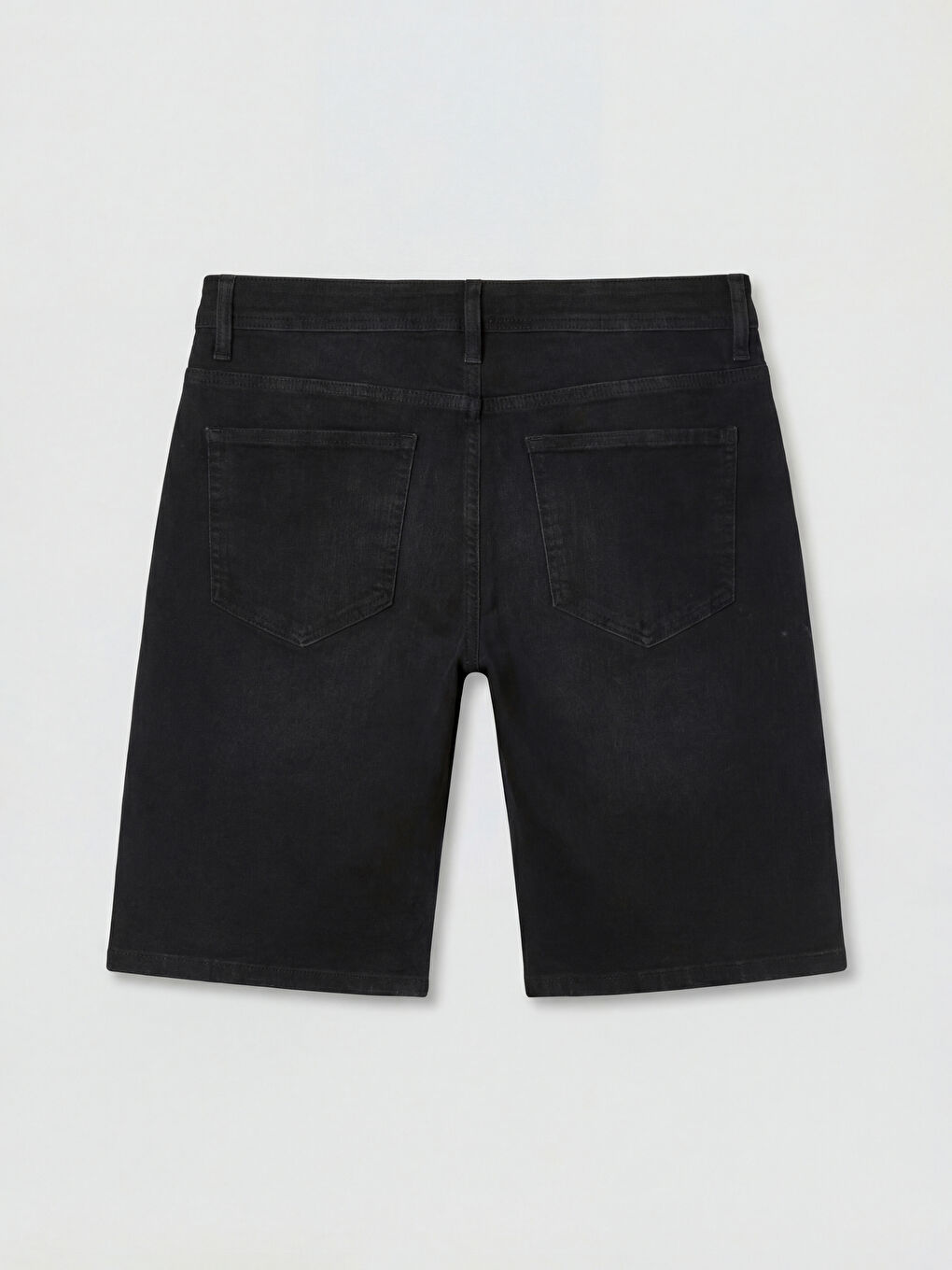 Siyah Slim Fit Erkek Jean Şort-5