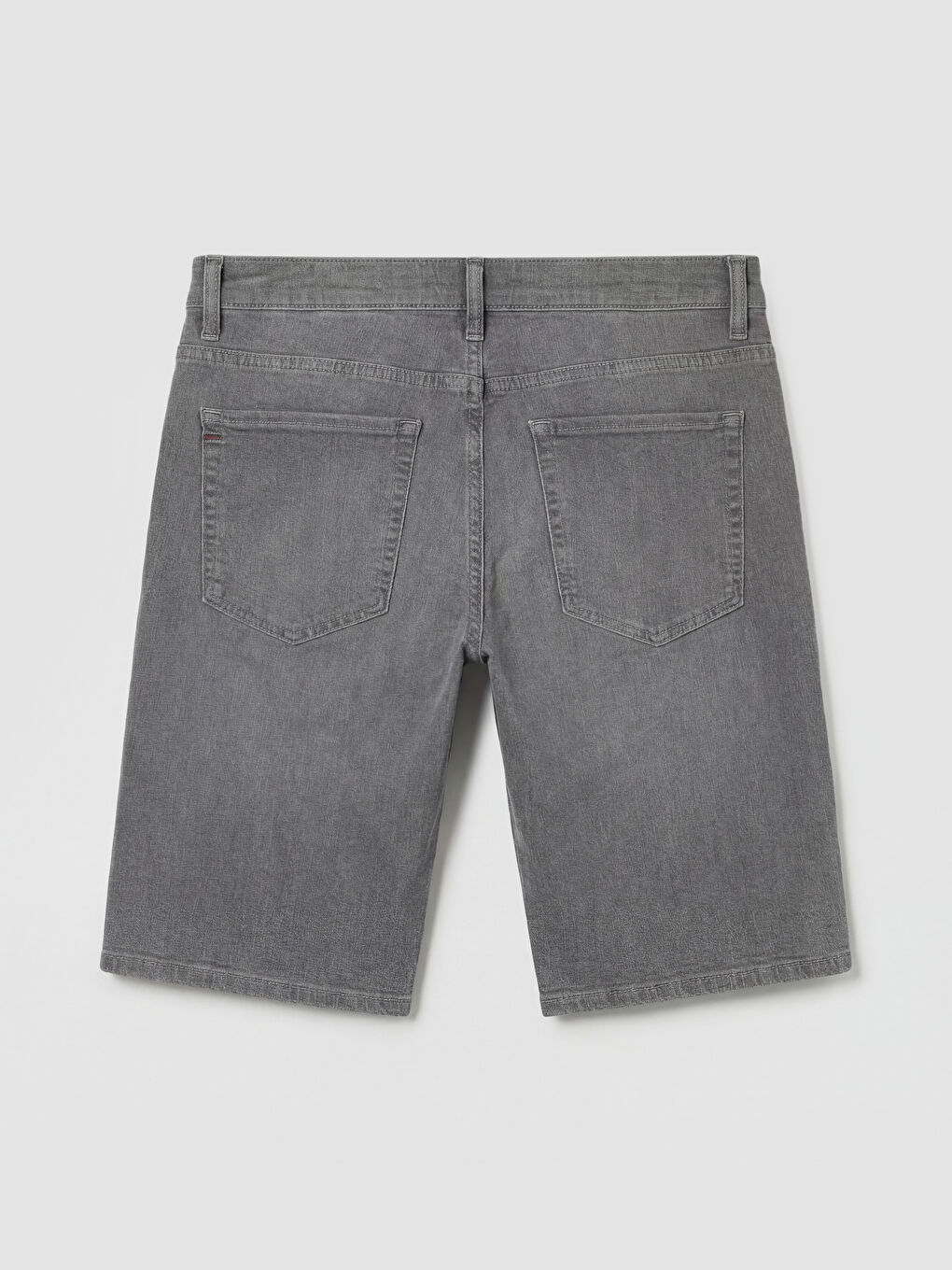 Gri Slim Fit Erkek Jean Şort-5