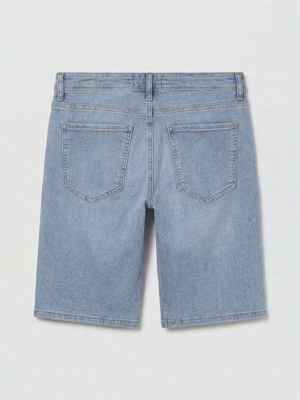 İndigo Slim Fit Erkek Jean Şort-5