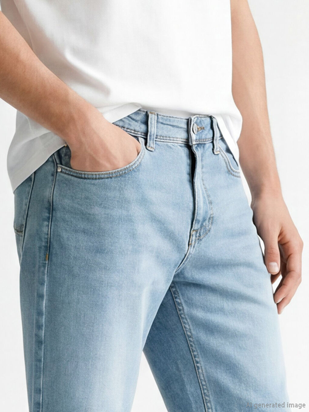 İndigo Slim Fit Erkek Jean Şort-2