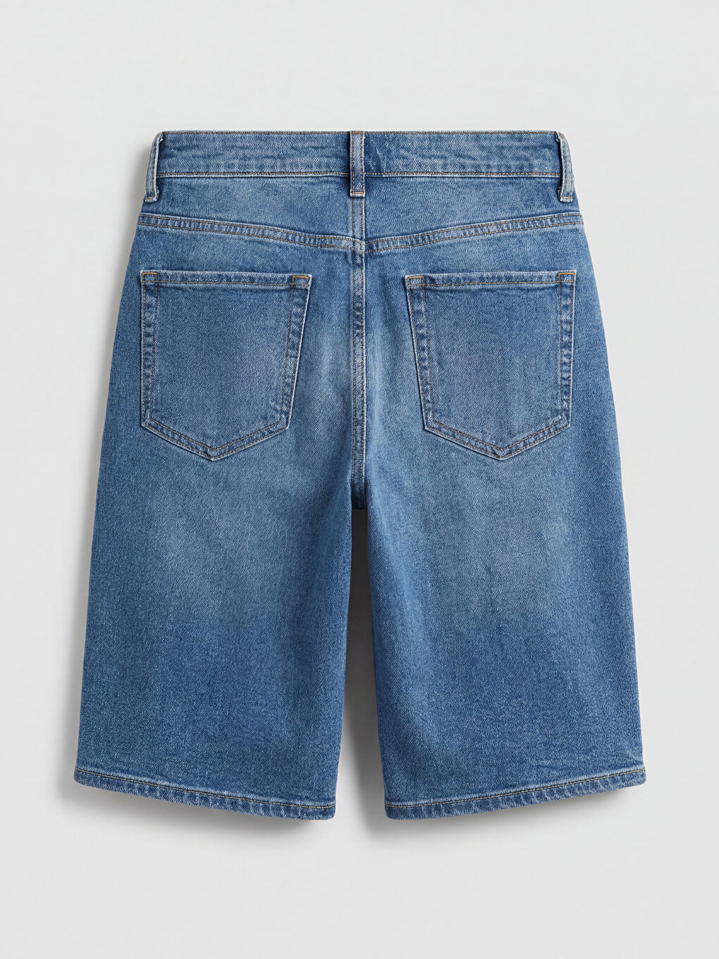 İndigo Slim Fit Erkek Jean Şort-4