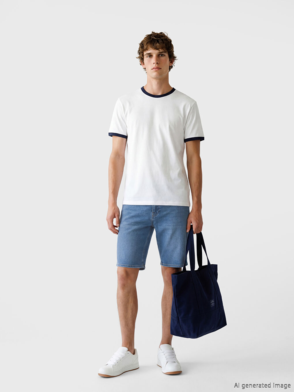 İndigo Slim Fit Erkek Jean Şort