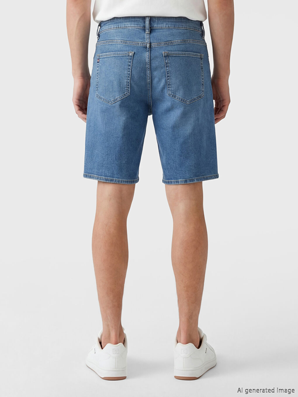 İndigo Slim Fit Erkek Jean Şort-2