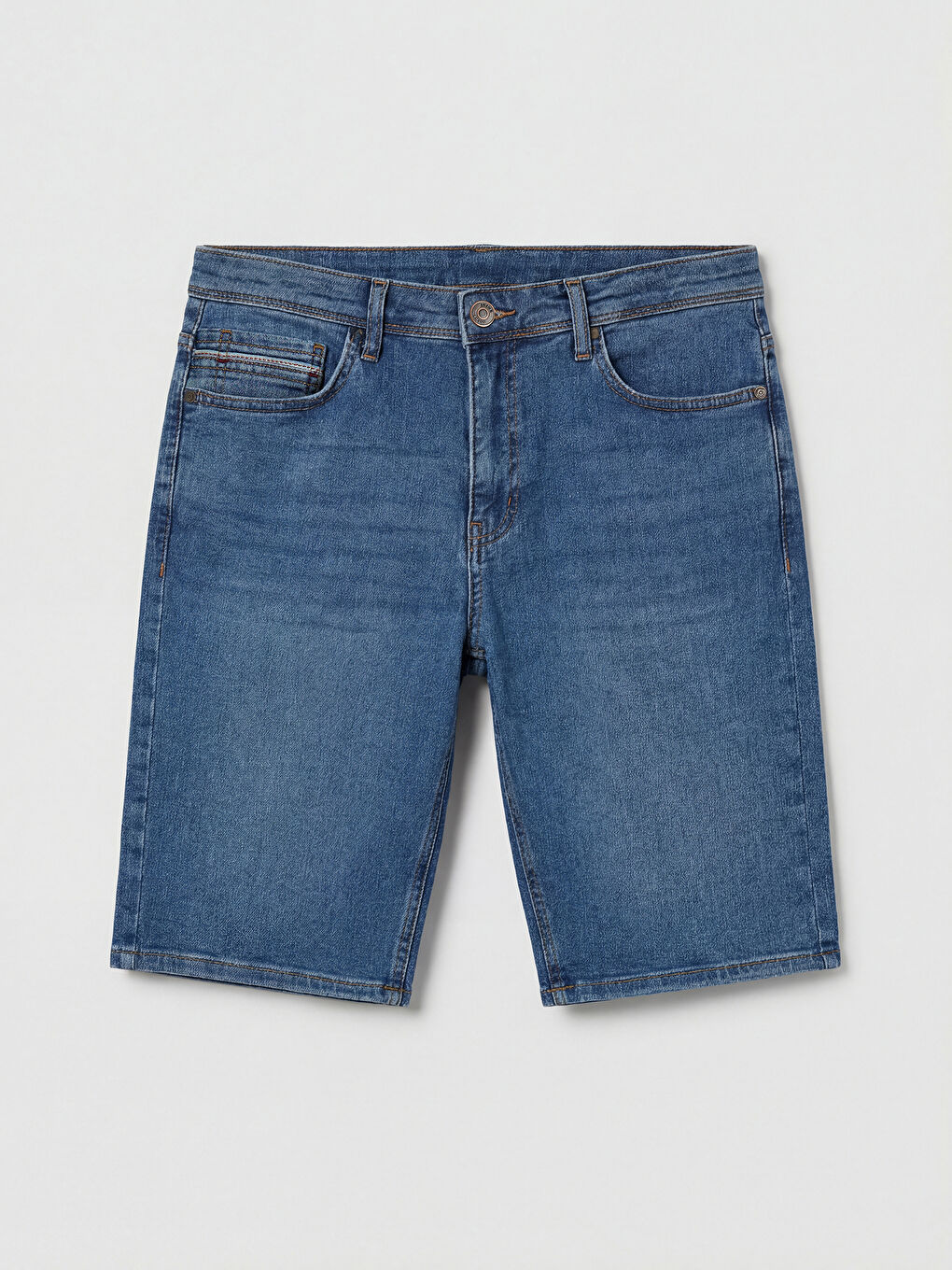 İndigo Süper Skinny Fit Erkek Jean Şort-3