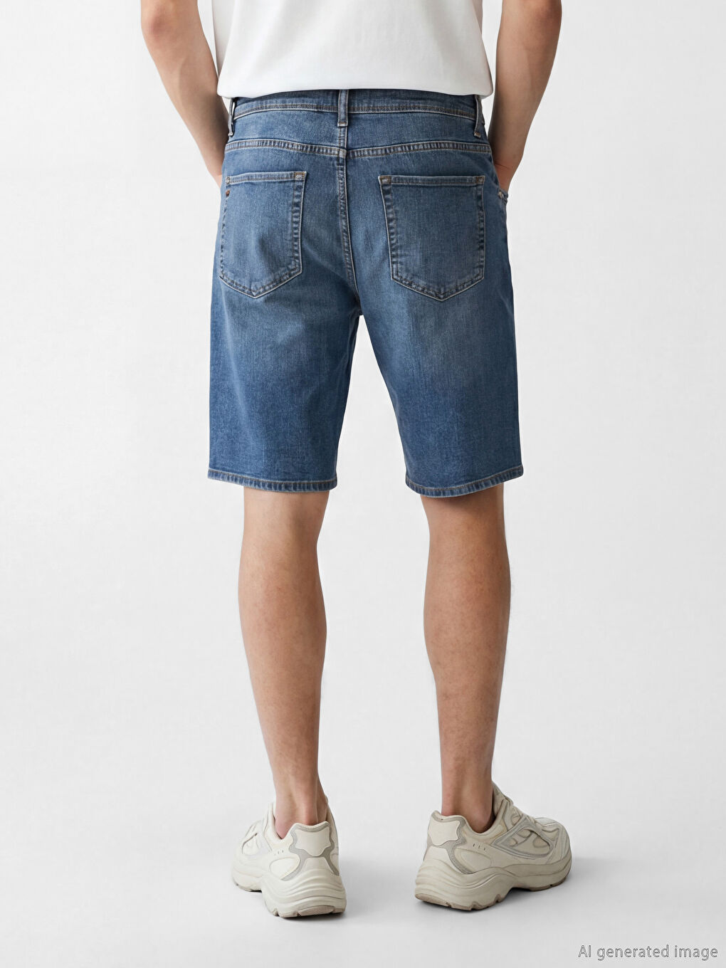 İndigo Süper Skinny Fit Erkek Jean Şort-2