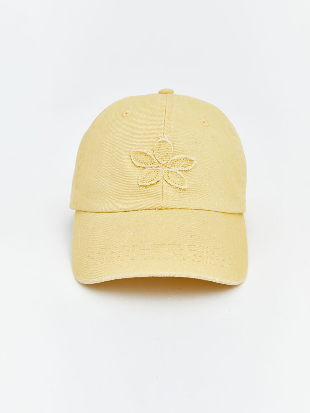 Sarı Çiçek Nakışlı Kadın Kep Şapka