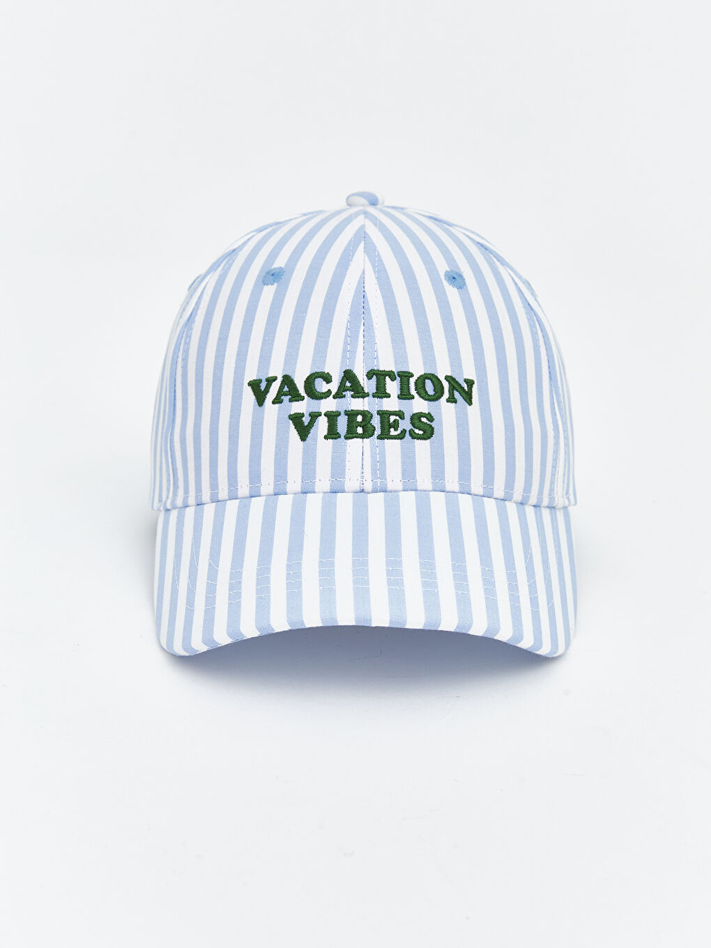 Mavi Çizgili Kadın Kep Şapka