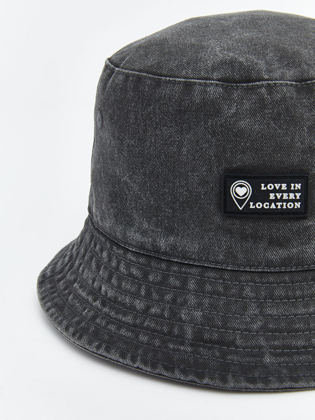 Antrasit Nakışlı Kadın Bucket Şapka-2