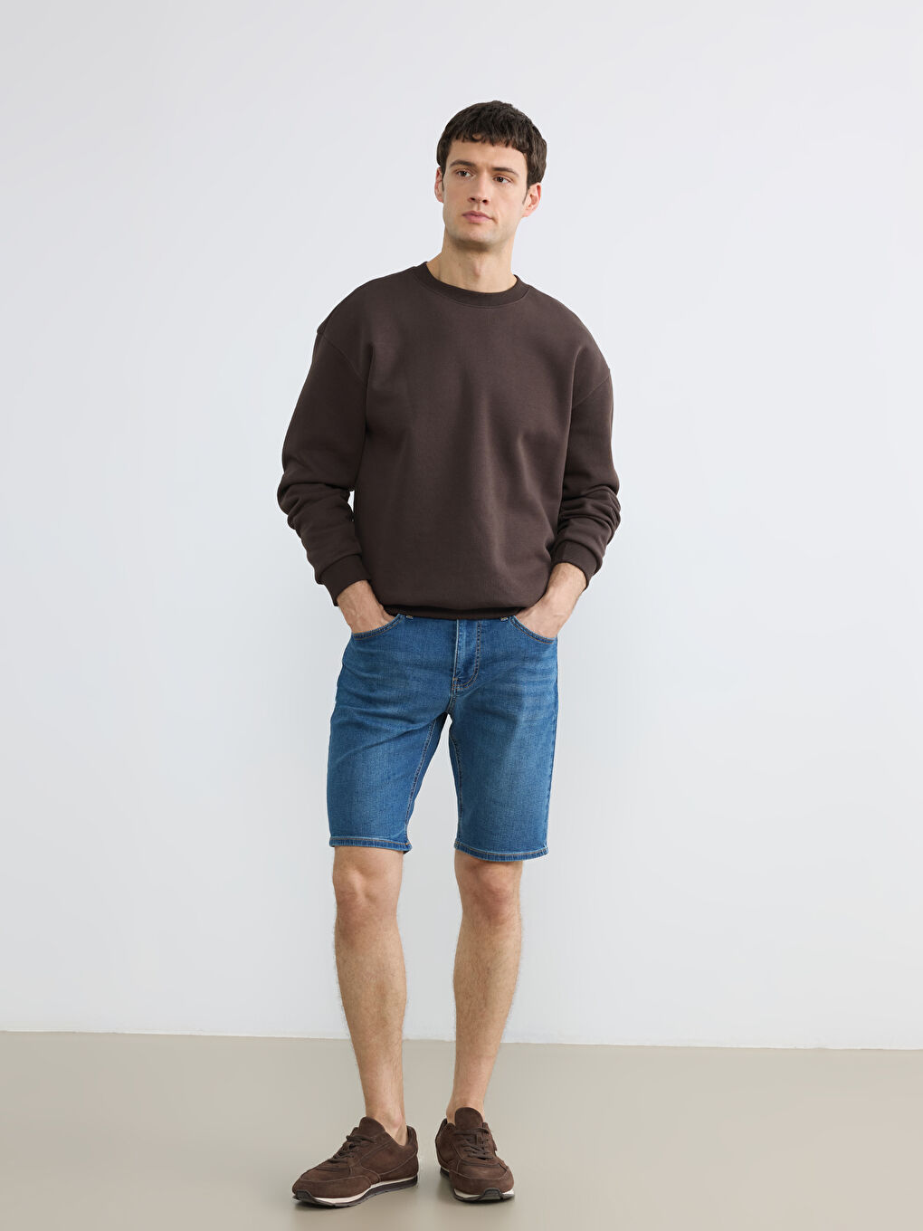 İndigo Slim Fit Erkek Jean Şort