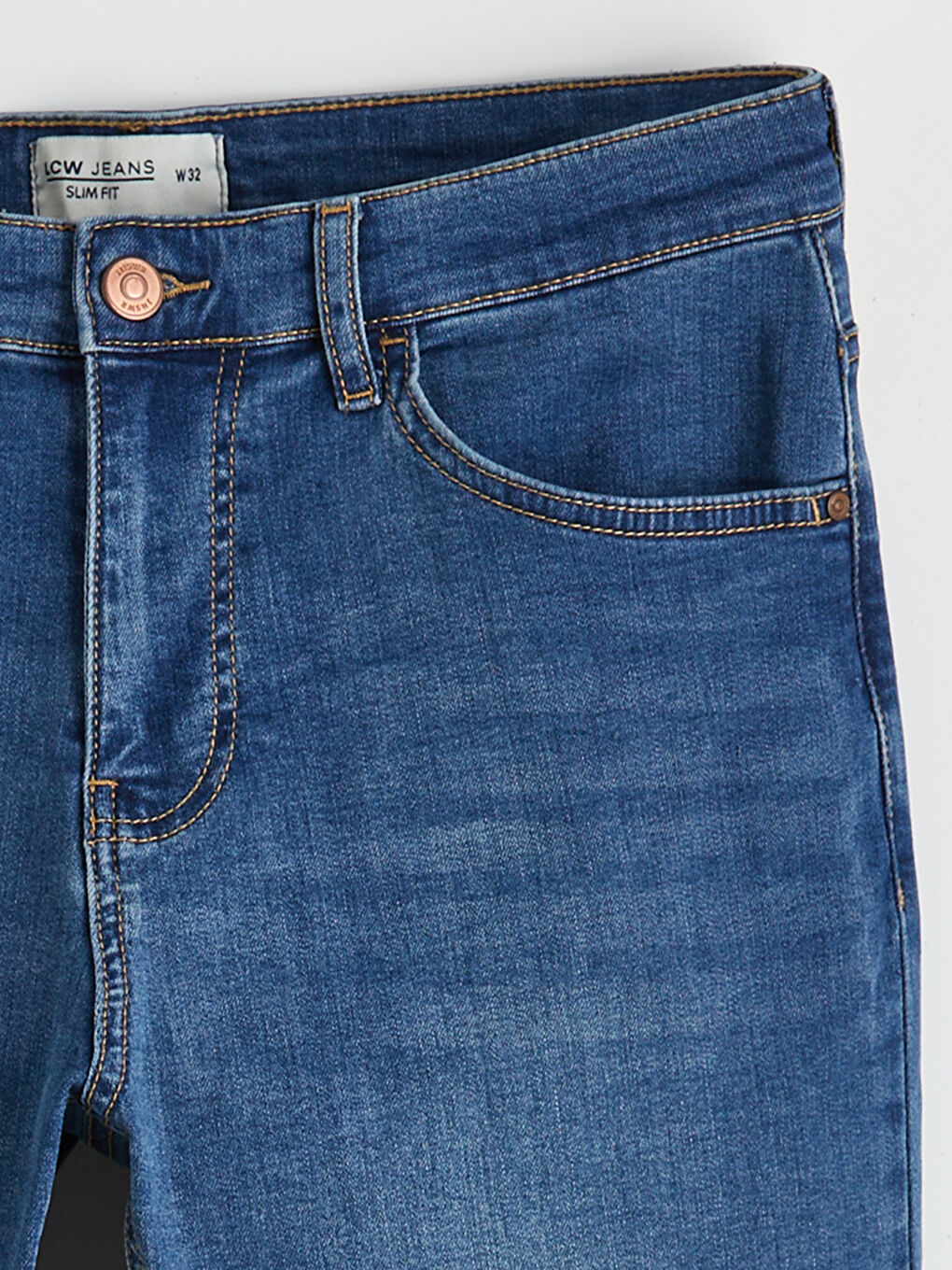 İndigo Slim Fit Erkek Jean Şort-6