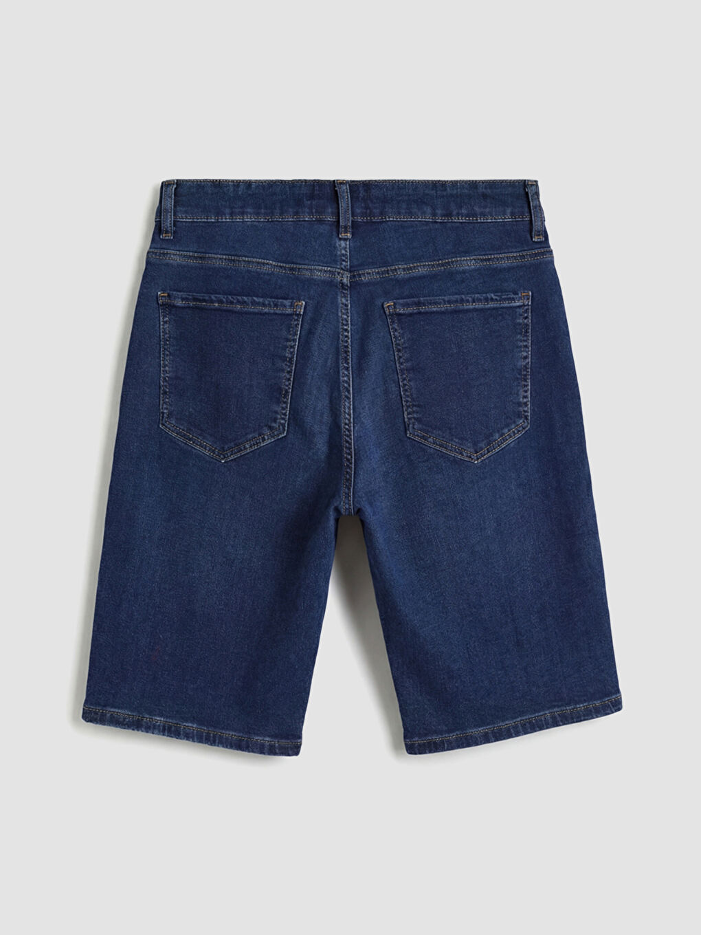 İndigo Slim Fit Erkek Jean Şort-5