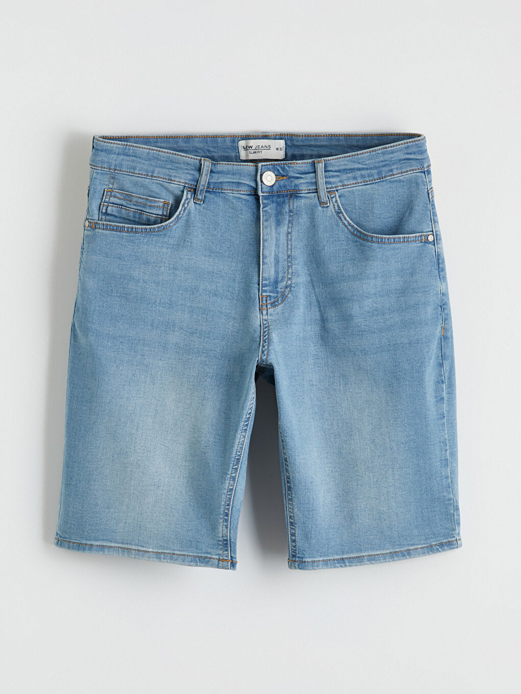 İndigo Slim Fit Erkek Jean Şort-4