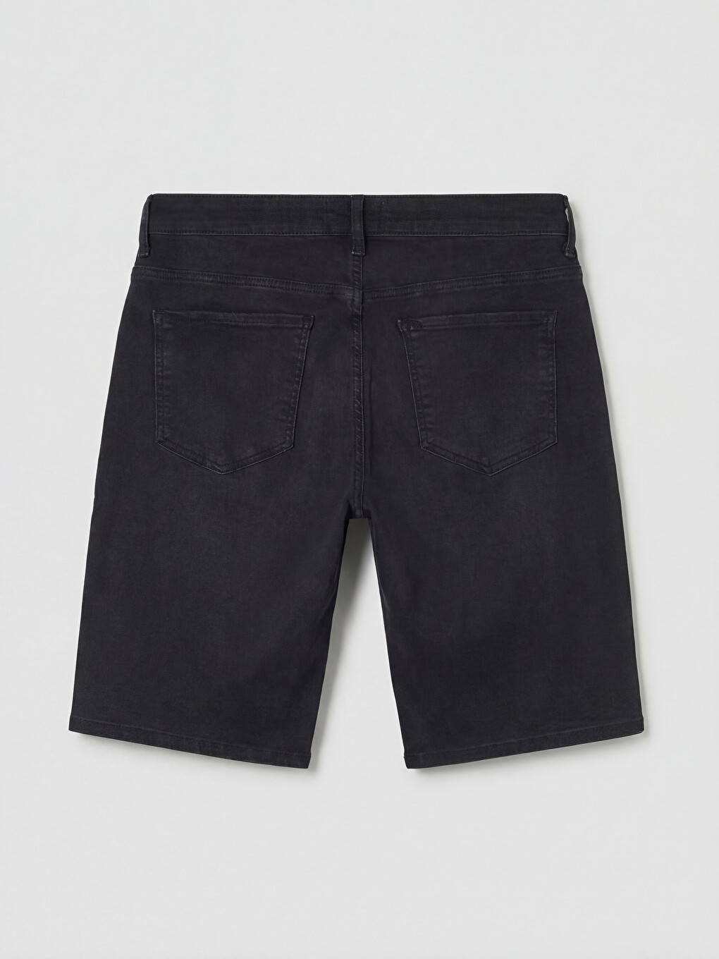Siyah Slim Fit Erkek Jean Şort-5