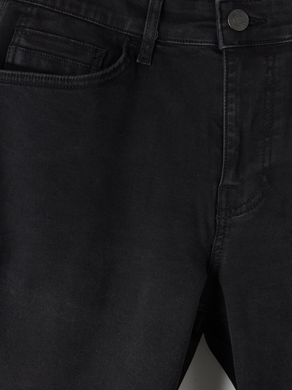 Siyah Slim Fit Erkek Jean Şort-6