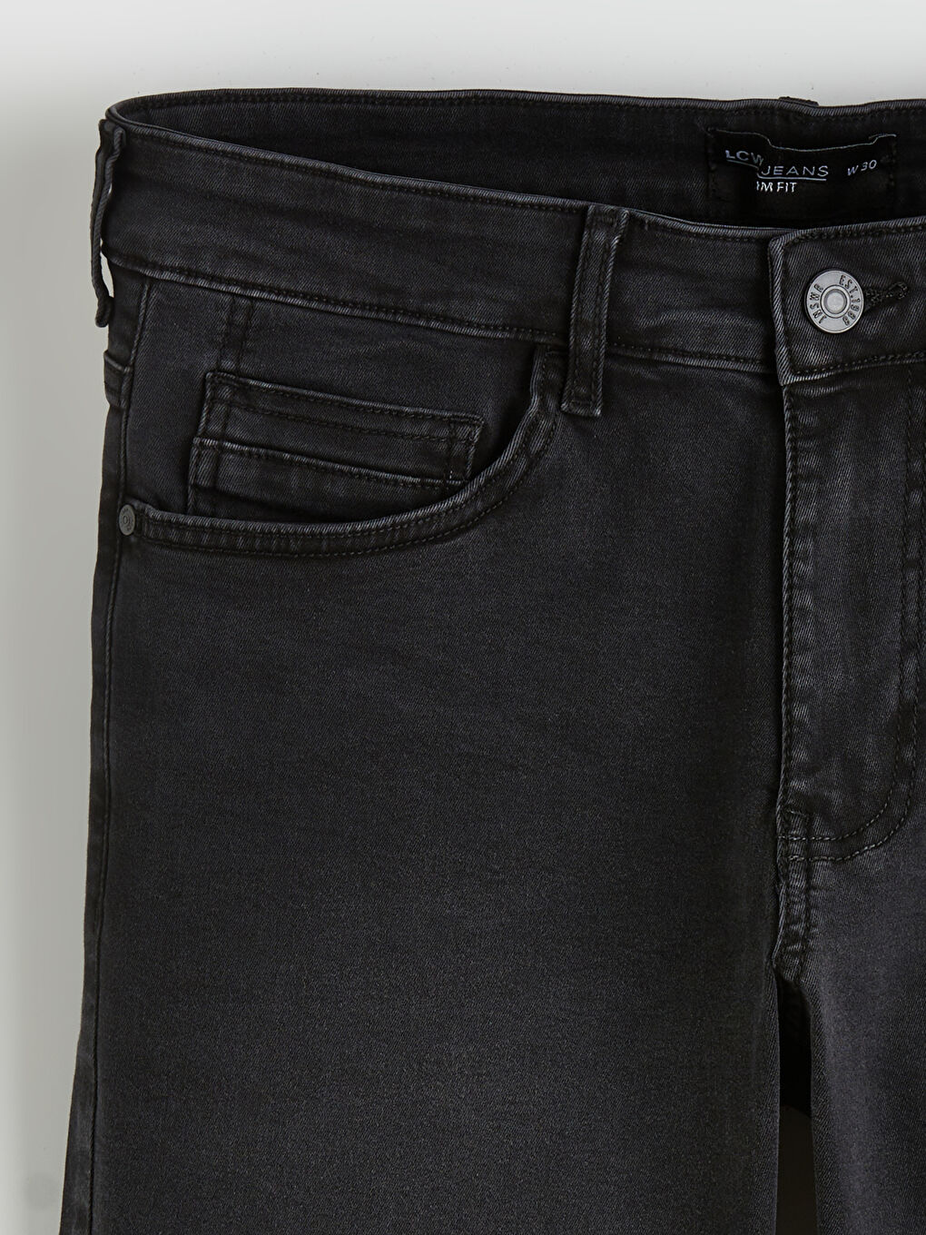 Antrasit Standart Kalıp Erkek Jean Şort-5