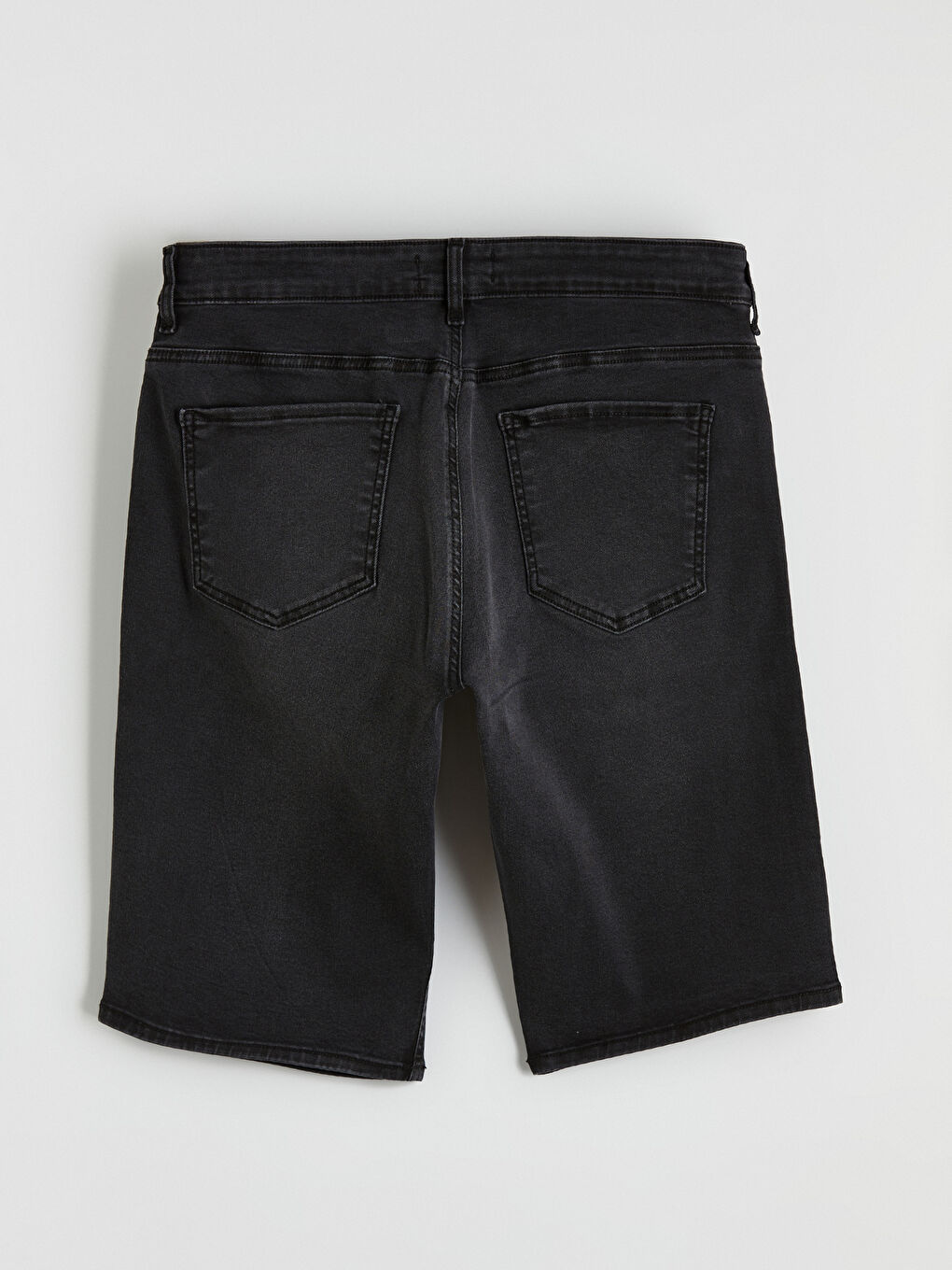 Antrasit Standart Kalıp Erkek Jean Şort-7