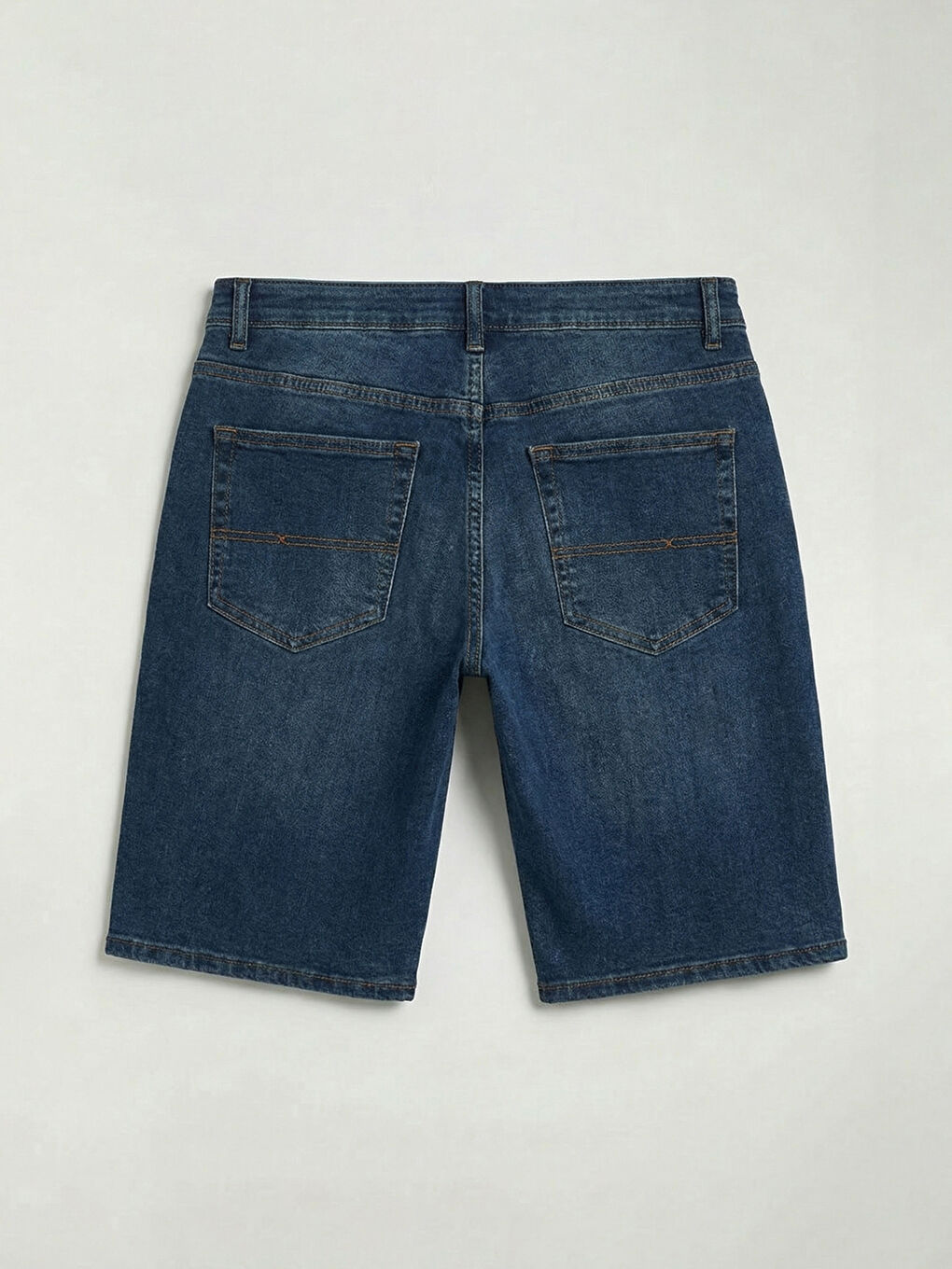 İndigo Standart Kalıp Erkek Jean Şort-5