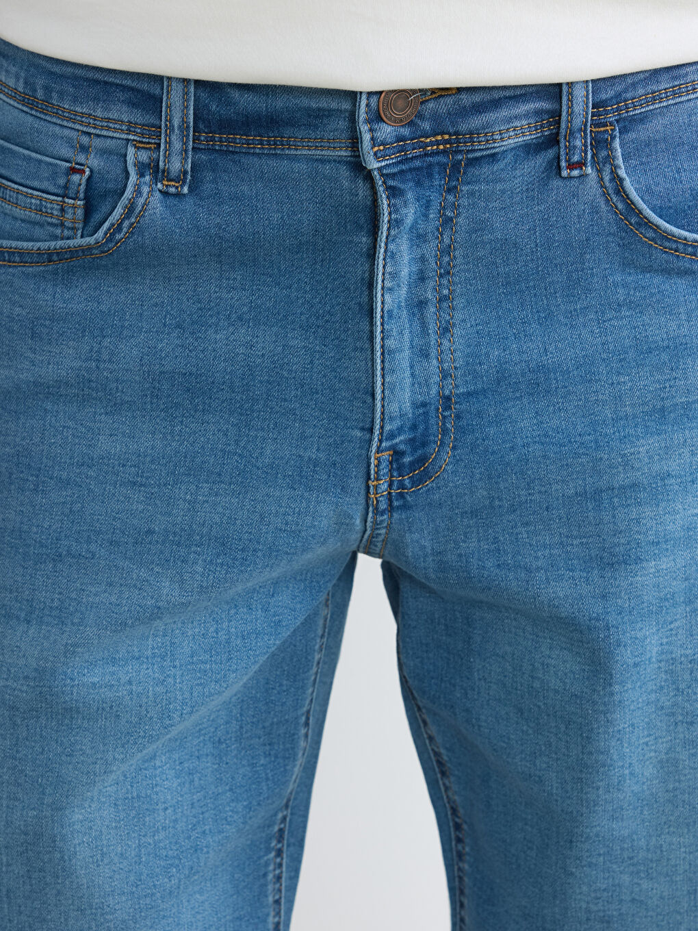 İndigo Regular Fit Erkek Jean Şort-2