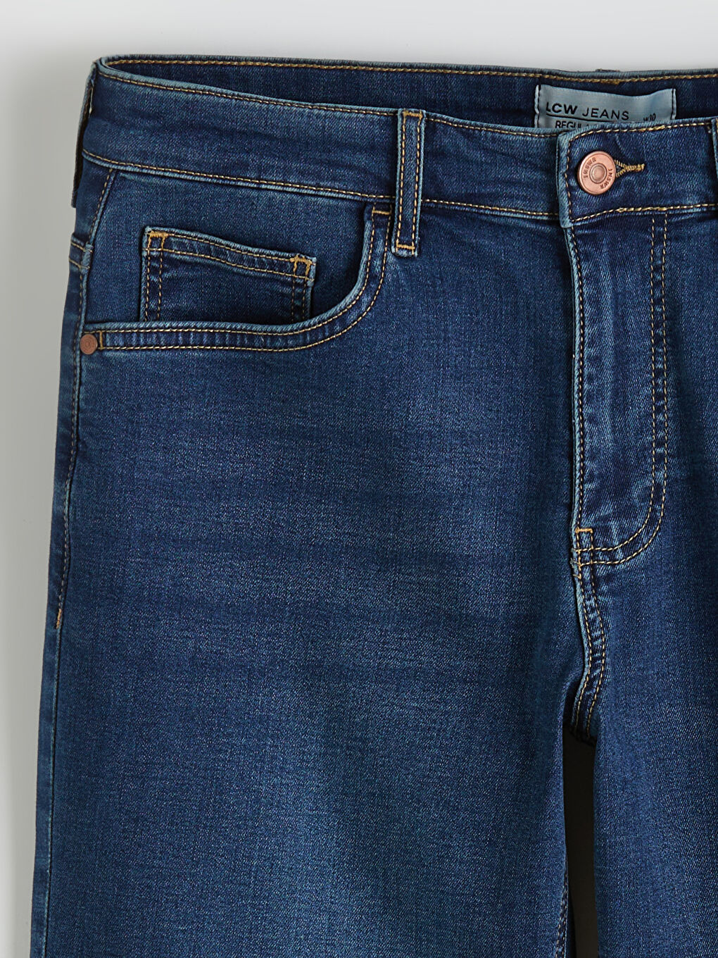 İndigo Standart Kalıp Erkek Jean Şort-5