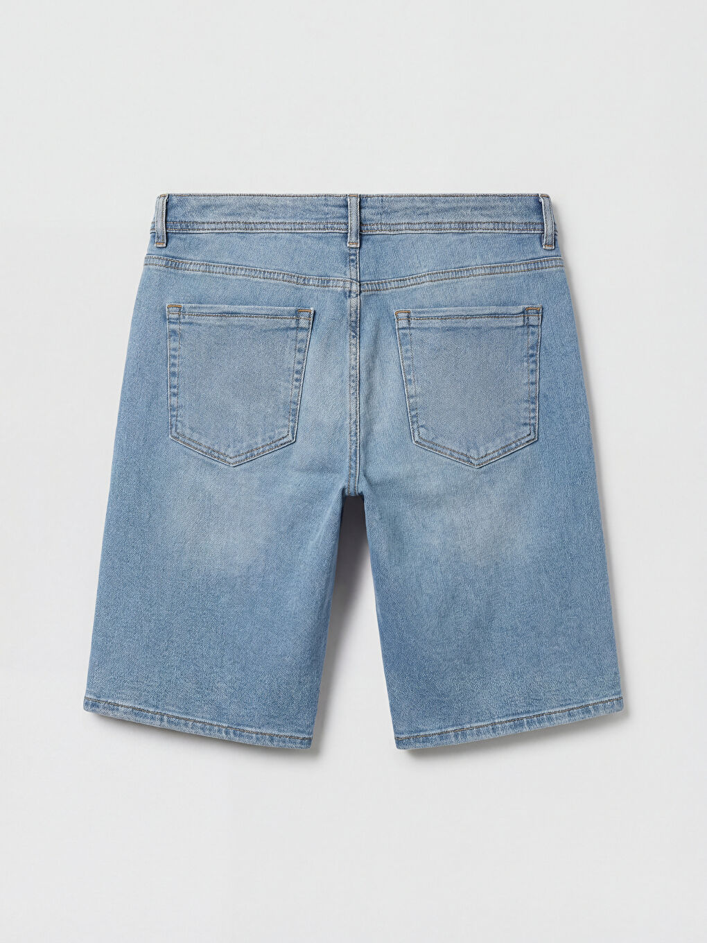 İndigo Standart Kalıp Erkek Jean Şort-4